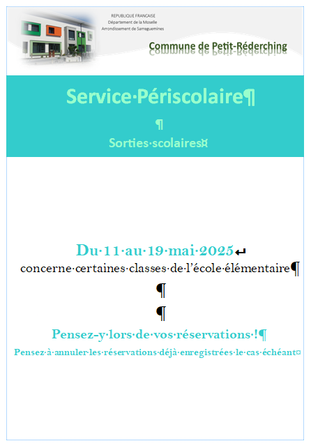 Image de Réservations service périscolaire