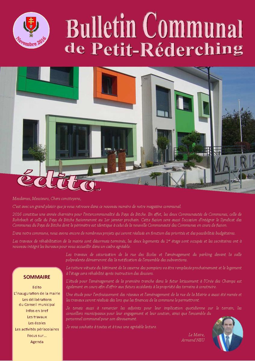 Bulletin municipal Novembre 2016 Image de Bulletin municipal Novembre 2016