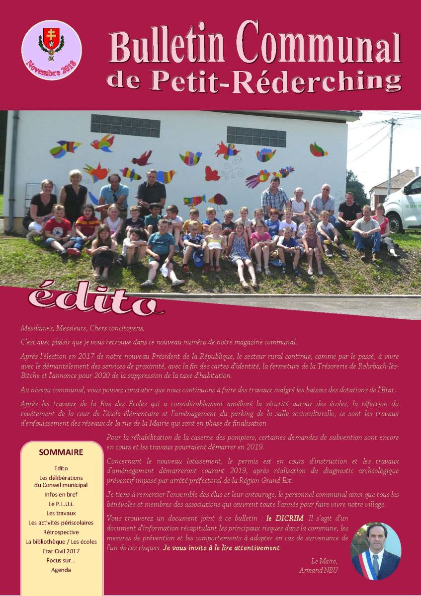 Bulletin municipal Novembre 2018 Image de Bulletin municipal Novembre 2018